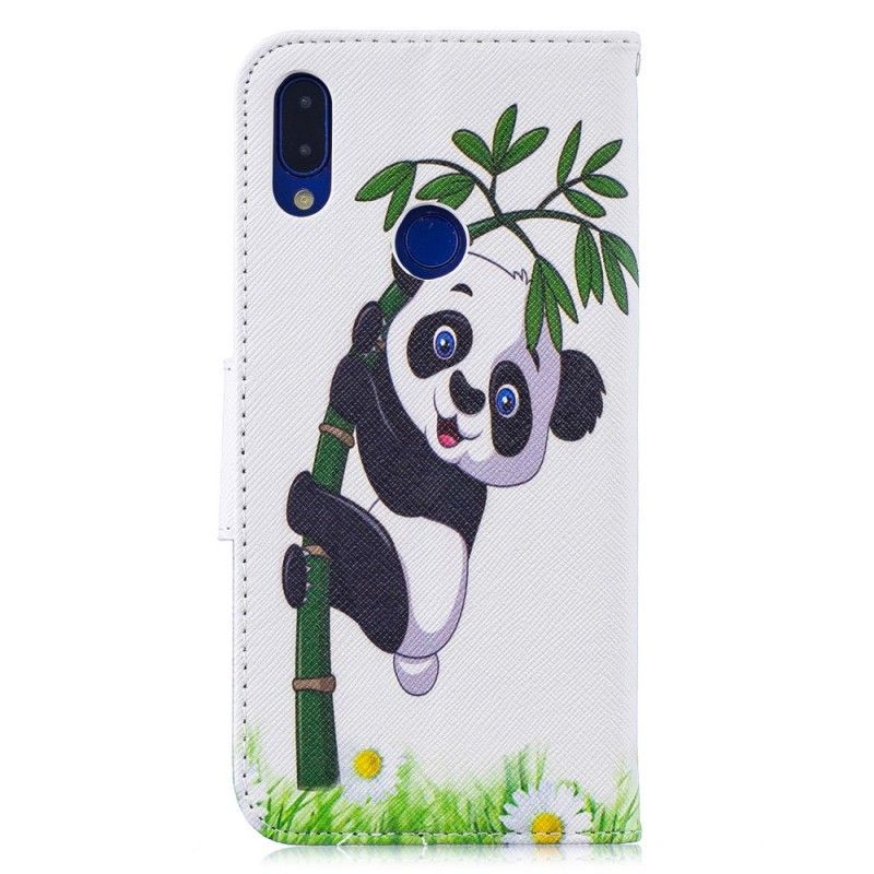 Kožené Pouzdro Na Xiaomi Redmi Note 7 Panda Na Bambusu