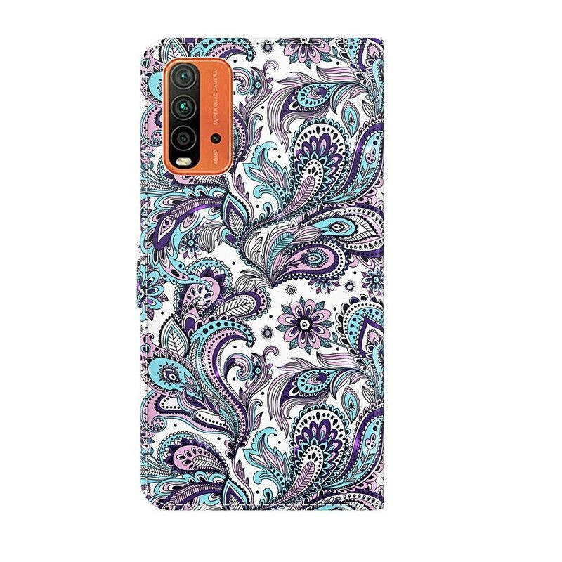 Kožené Pouzdro Xiaomi Redmi 9t Vzorované Květiny