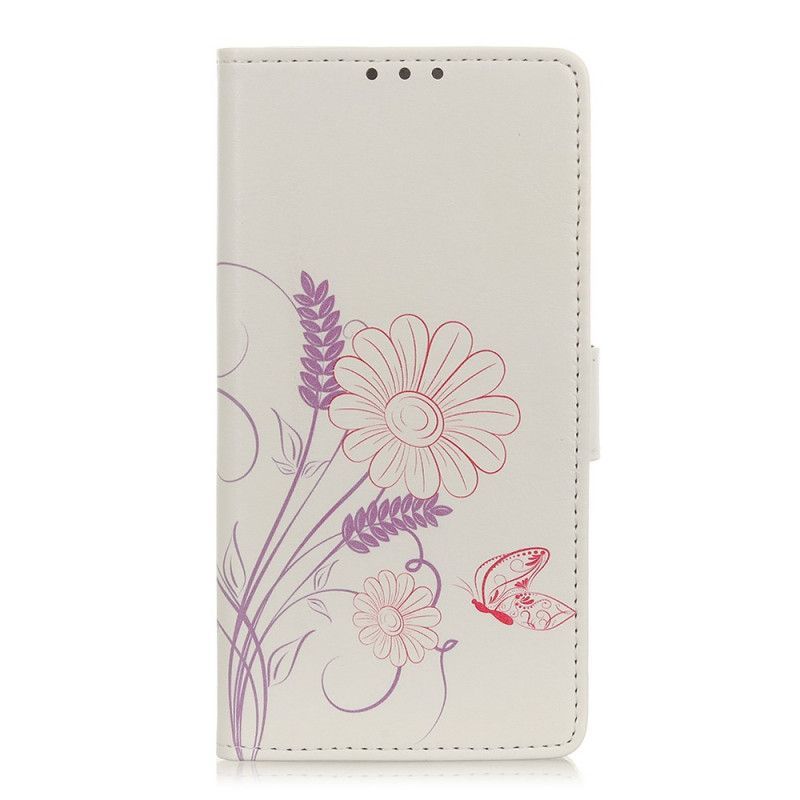 Kožené Pouzdro Xiaomi Redmi Note 8t Design Motýlů A Květin