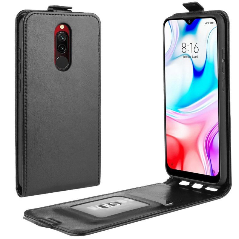 Kožený Kryt Xiaomi Redmi 8 Efekt Skládací Kůže