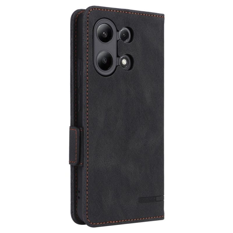 Kožený Kryt Xiaomi Redmi Note 13 4g Dvojitá Spona Ve Stylu Vintage