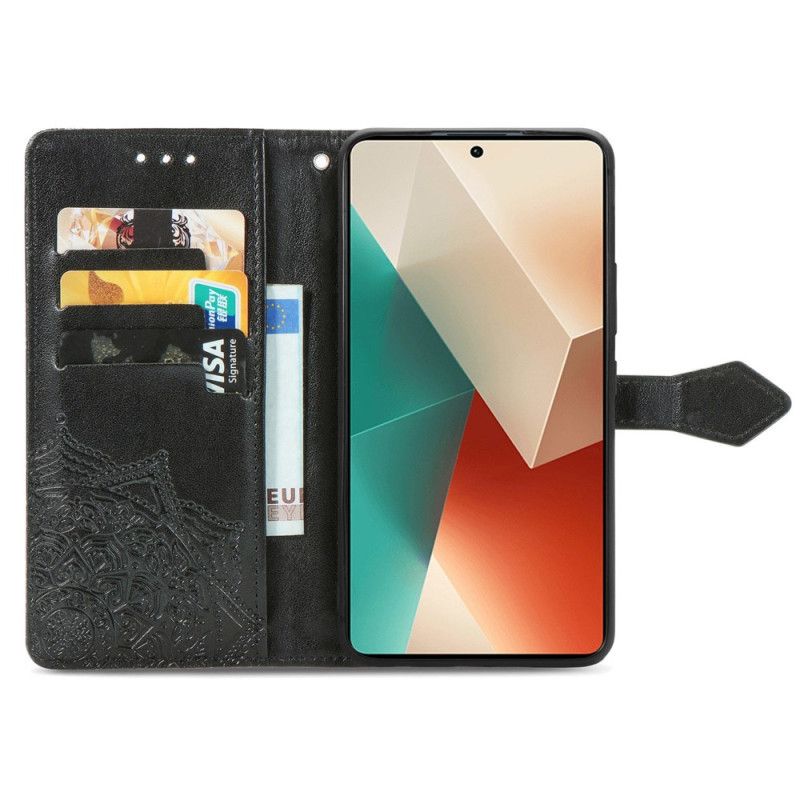 Kožený Kryt Xiaomi Redmi Note 13 5g Barokní Mandala S Řemínkem