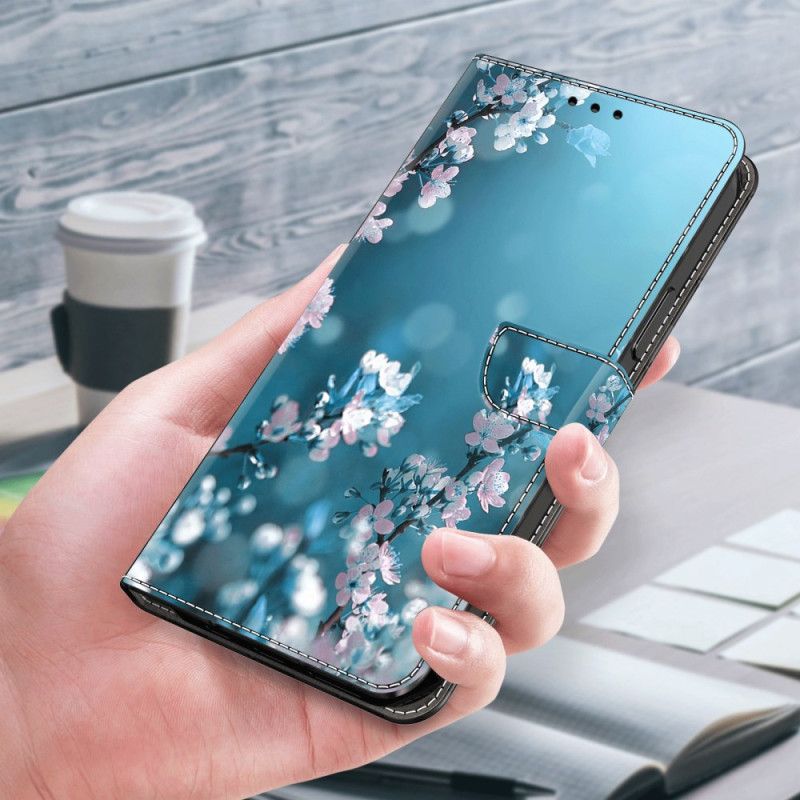 Kožený Kryt Xiaomi Redmi Note 13 5g Švestkové Květy