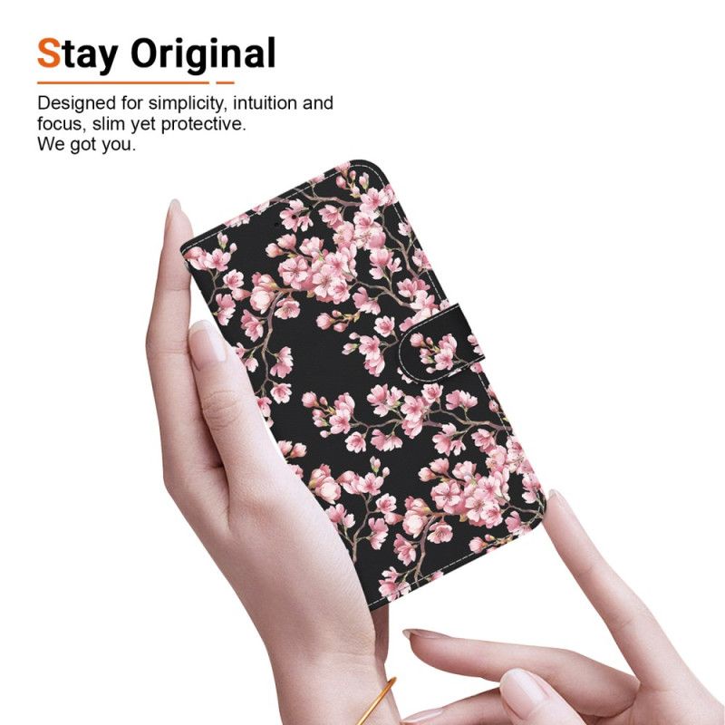 Kožený Kryt Xiaomi Redmi Note 13 Pro Plus 5g Peněženka Plum Blossoms