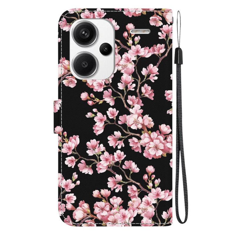 Kožený Kryt Xiaomi Redmi Note 13 Pro Plus 5g Peněženka Plum Blossoms