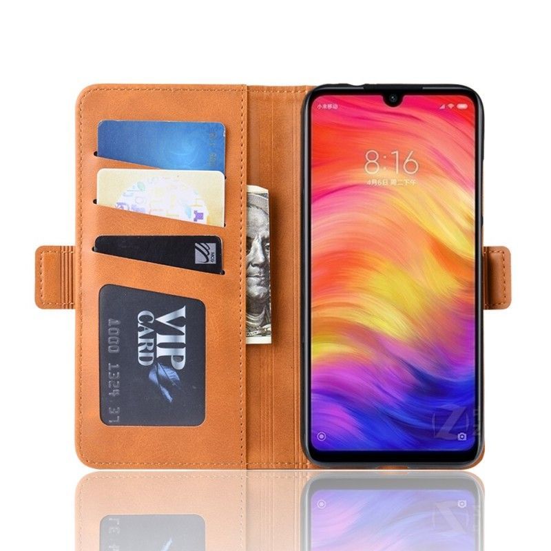 Kožený Kryt Xiaomi Redmi Note 7 Dvojitá Klapka