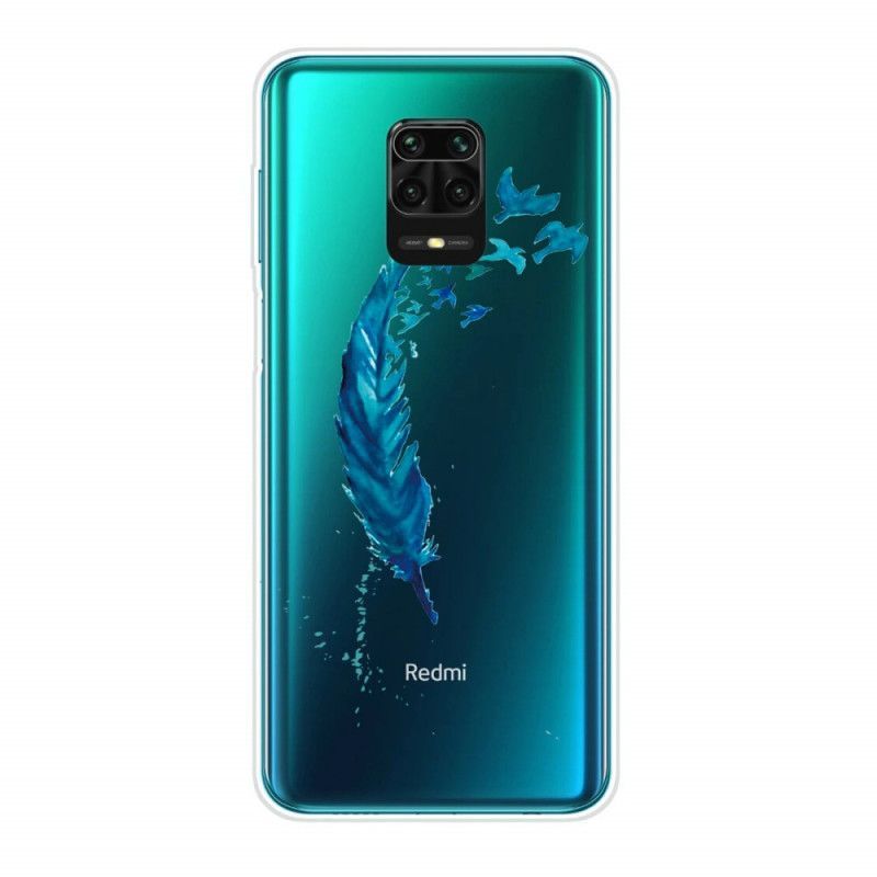 Krásné Modré Péřové Pouzdro Xiaomi Redmi Note 9s / Redmi Note 9 Pro