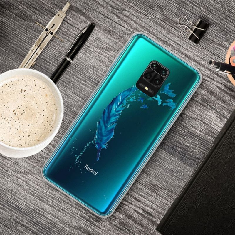 Krásné Modré Péřové Pouzdro Xiaomi Redmi Note 9s / Redmi Note 9 Pro