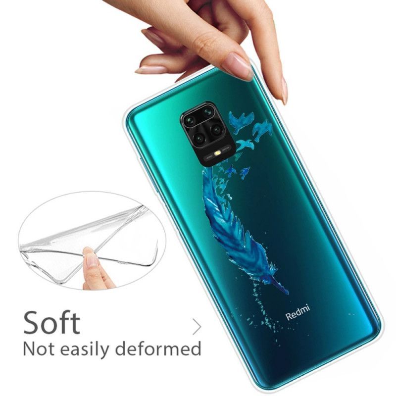 Krásné Modré Péřové Pouzdro Xiaomi Redmi Note 9s / Redmi Note 9 Pro