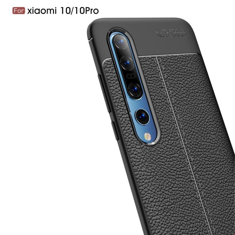 Kryt Na Xiaomi Mi 10 / 10 Pro Litchi S Dvojitým Koženým Efektem