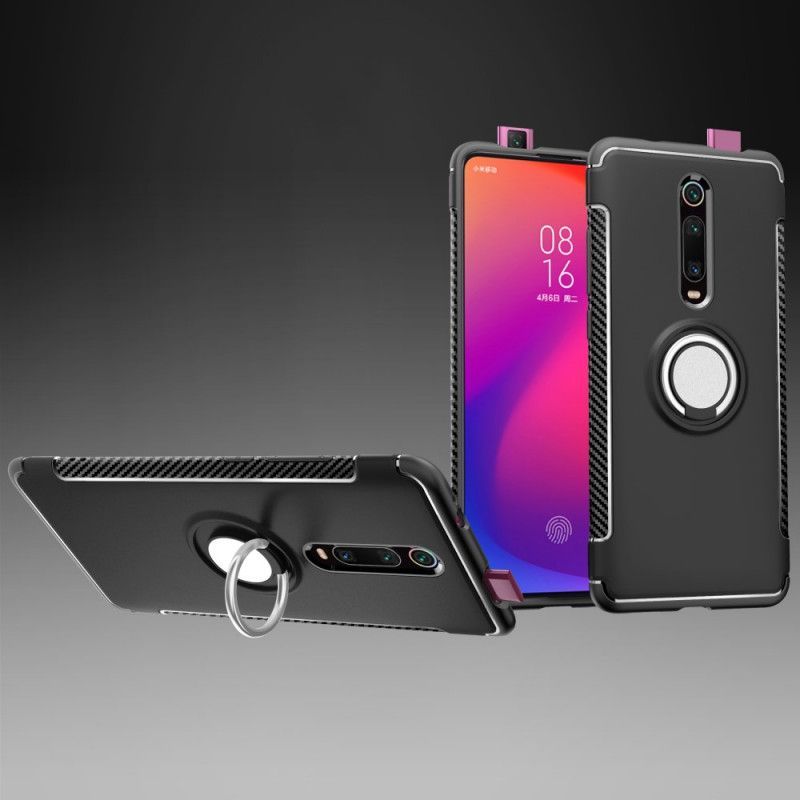 Kryt Na Xiaomi Mi 9t / Mi 9t Pro Magnetický Kroužek Z Uhlíkových Vláken