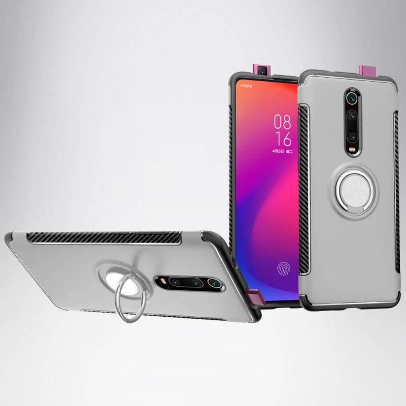 Kryt Na Xiaomi Mi 9t / Mi 9t Pro Magnetický Kroužek Z Uhlíkových Vláken