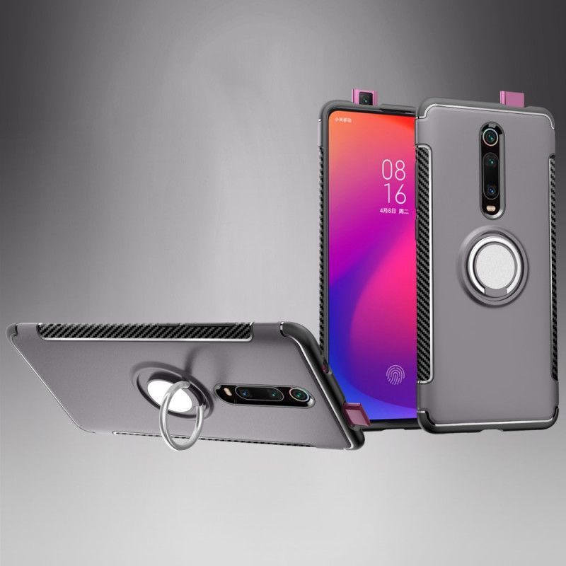 Kryt Na Xiaomi Mi 9t / Mi 9t Pro Magnetický Kroužek Z Uhlíkových Vláken