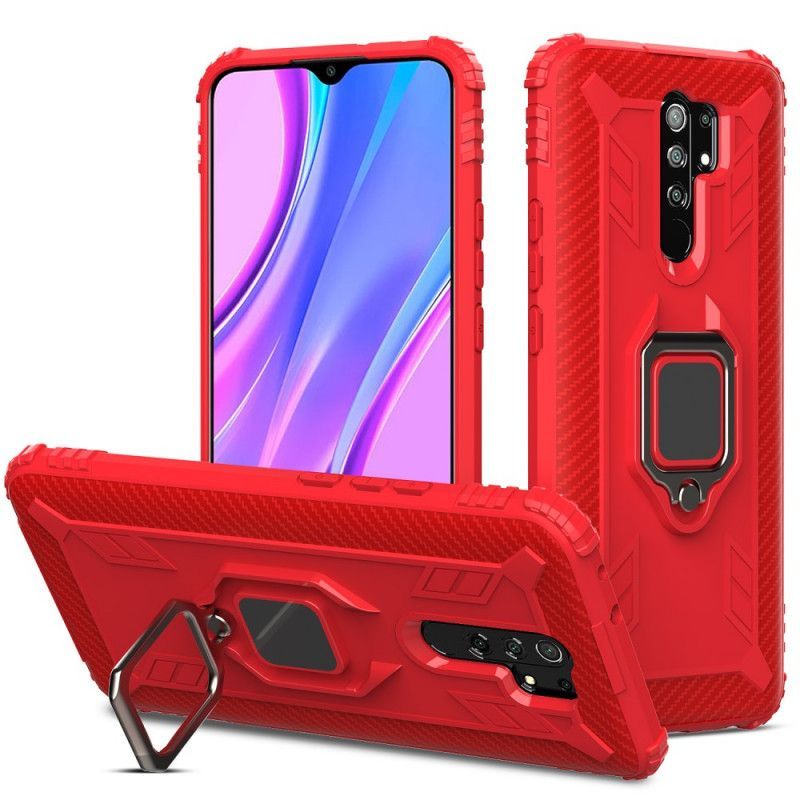 Kryt Na Xiaomi Redmi 9 Prsten Ve Stylu Uhlíkových Vláken