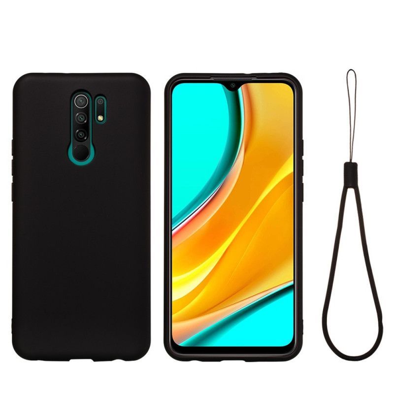 Kryt Na Xiaomi Redmi 9 Tekutý Silikon Se Šňůrkou