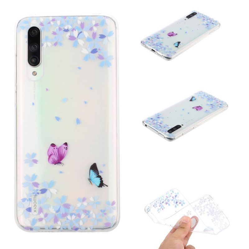 Kryt Xiaomi Mi 9 Lite Průhlední Motýli A Květiny