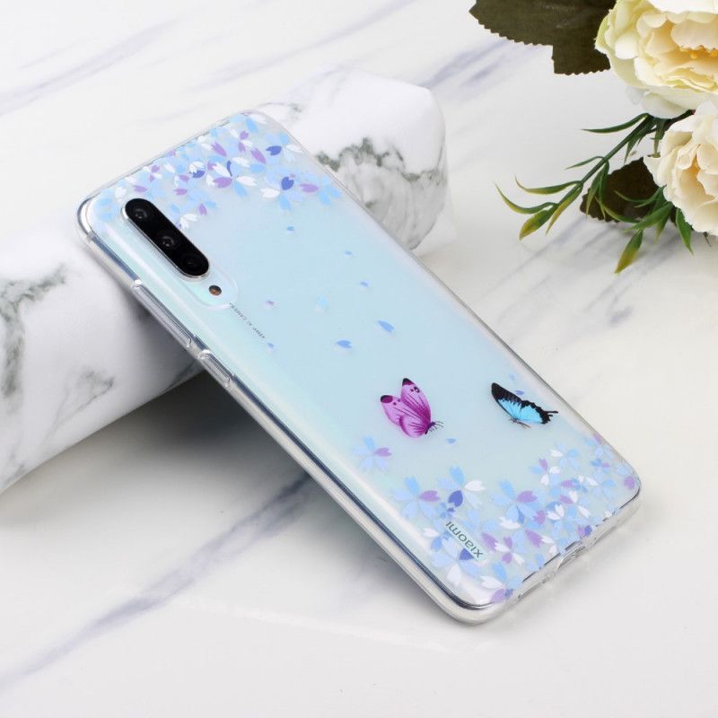 Kryt Xiaomi Mi 9 Lite Průhlední Motýli A Květiny