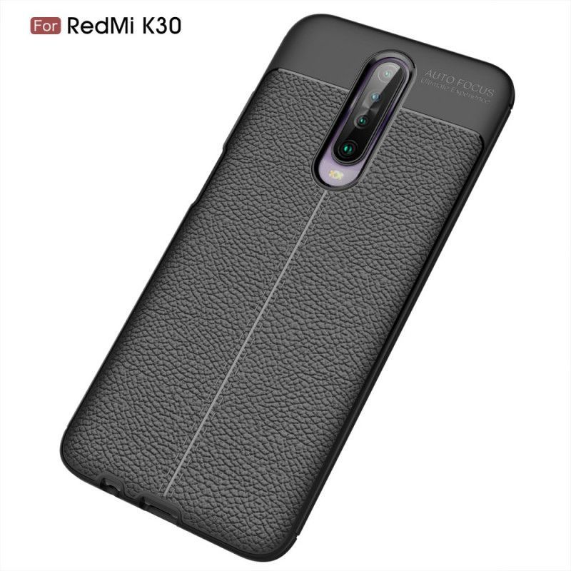 Kryt Xiaomi Redmi K30 Litchi S Dvojitým Koženým Efektem