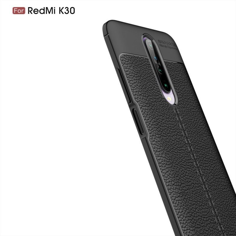 Kryt Xiaomi Redmi K30 Litchi S Dvojitým Koženým Efektem