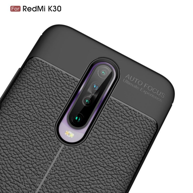 Kryt Xiaomi Redmi K30 Litchi S Dvojitým Koženým Efektem