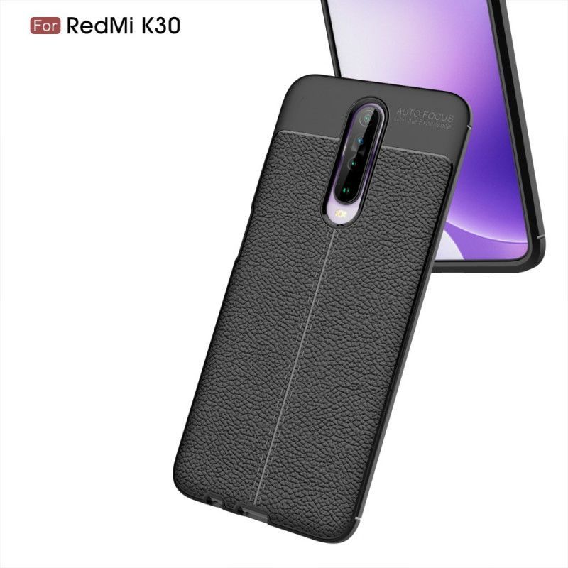 Kryt Xiaomi Redmi K30 Litchi S Dvojitým Koženým Efektem