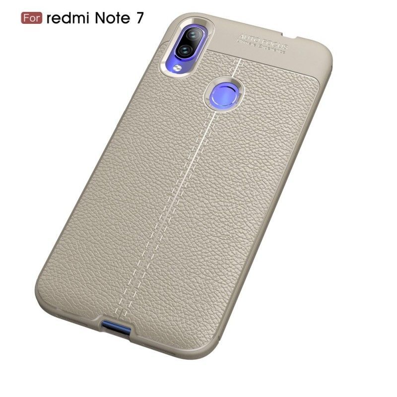 Kryt Xiaomi Redmi Note 7 Litchi S Dvojitým Koženým Efektem