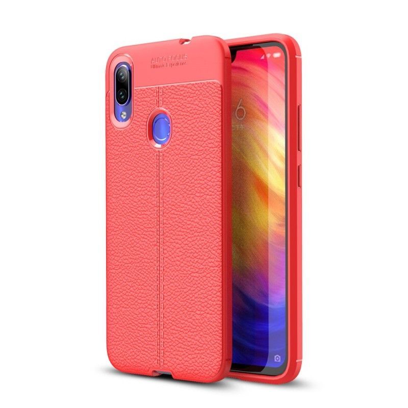 Kryt Xiaomi Redmi Note 7 Litchi S Dvojitým Koženým Efektem