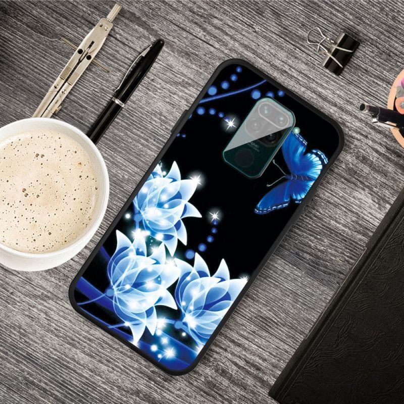 Kryt Xiaomi Redmi Note 9 Modrý Motýl A Květiny