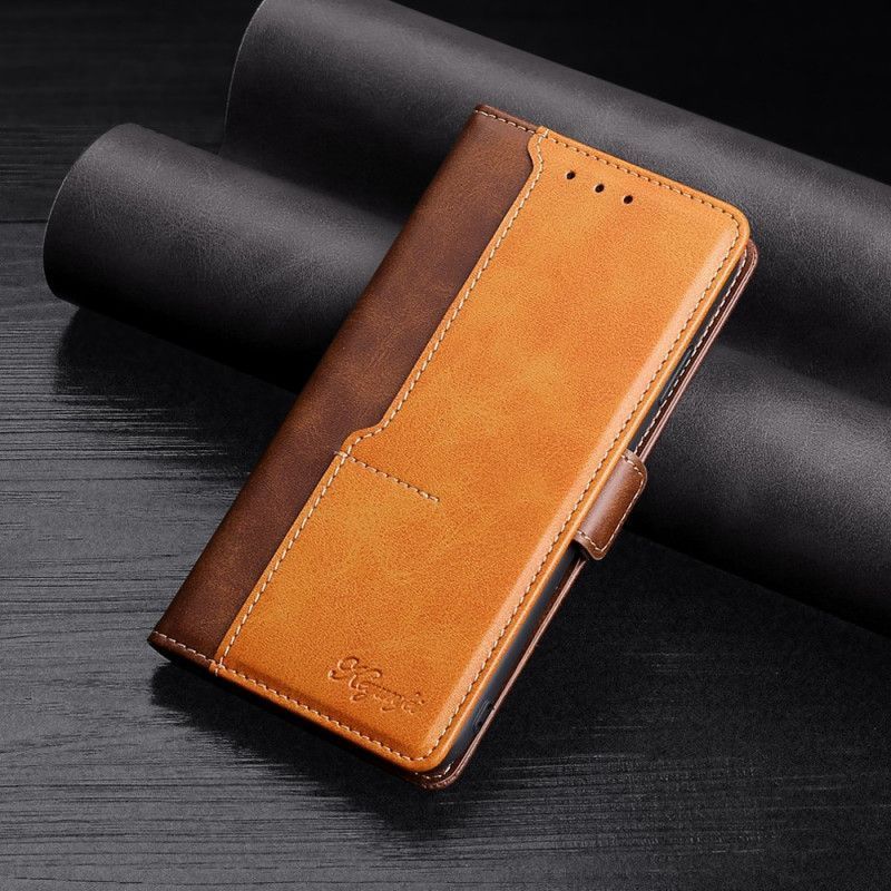 Peněženková Pouzdra Xiaomi Redmi 10 Dvoubarevný Kožený Styl