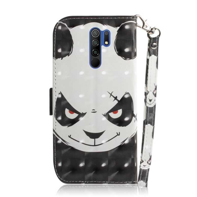 Peněženková Pouzdra Xiaomi Redmi 9 Rozzlobená Panda S Popruhem