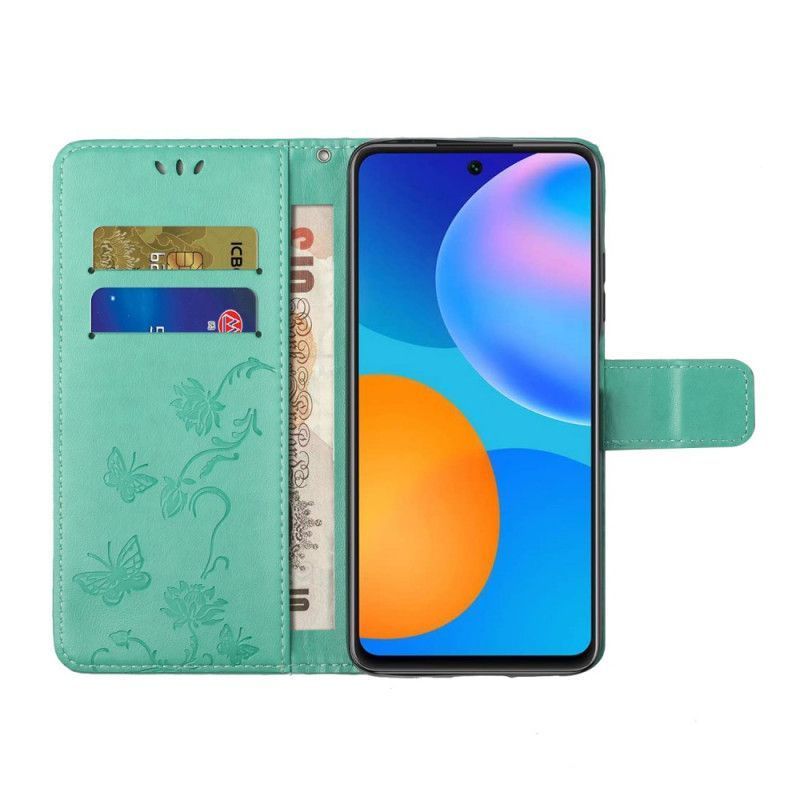 Peněženková Pouzdra Xiaomi Redmi Note 11 / Poco M4 Pro 5g Asijští Motýli A Květiny