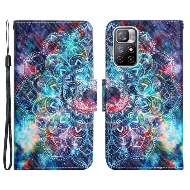 Peněženková Pouzdra Xiaomi Redmi Note 11 / Poco M4 Pro 5g Okázalá Pásková Poloviční Mandala