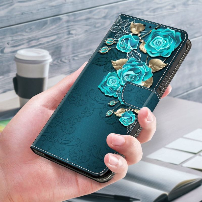 Peněženková Pouzdra Xiaomi Redmi Note 13 4g Kryty Na Mobil Modrá Růže