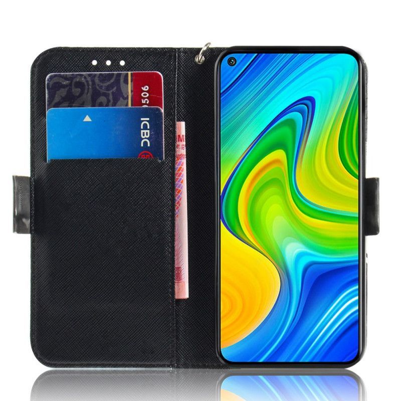 Peněženková Pouzdra Xiaomi Redmi Note 9 Šedá Páskovaná Kočka