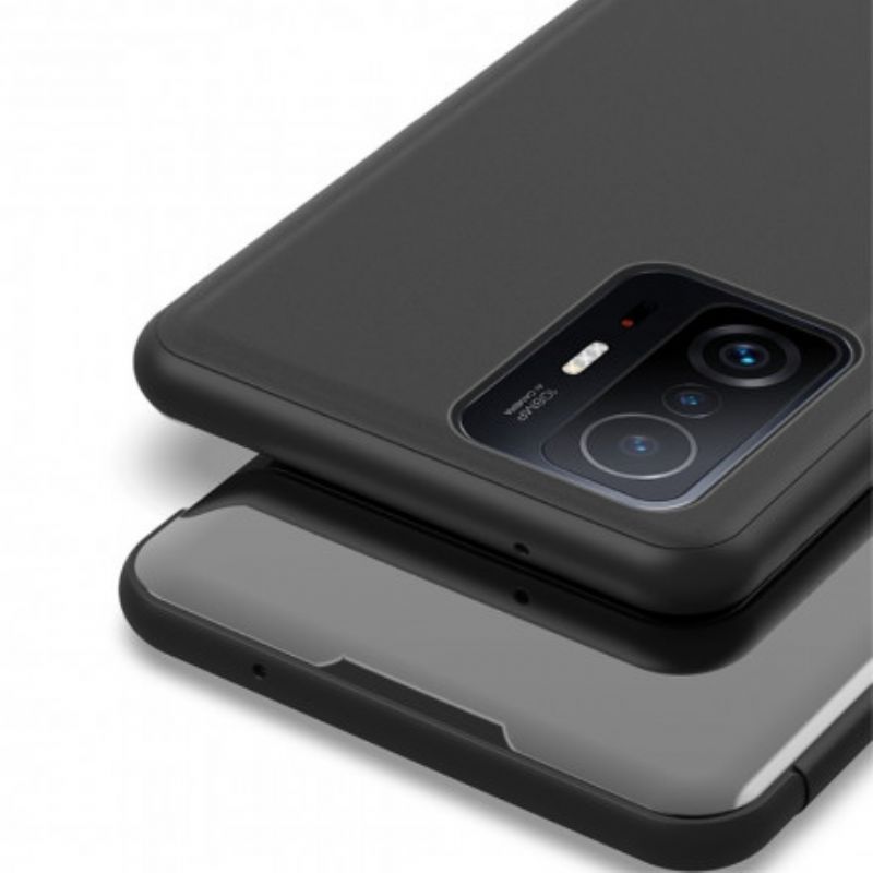 Pohledový Kryt Xiaomi 11t / 11t Pro Zrcátko A Umělá Kůže