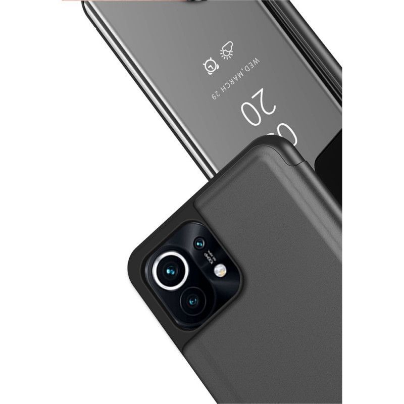 Pohledový Kryt Kryt Xiaomi Mi 11 Zrcadlo A Imitace Kůže