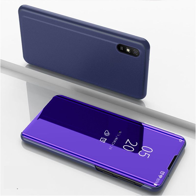 Pohledový Kryt Kryt Xiaomi Redmi 9a Zrcadlo A Imitace Kůže