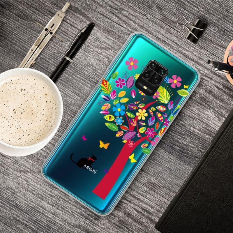 Pouzdro Pro Xiaomi Redmi Note 9s / Redmi Note 9 Pro Kočka Pod Barevným Stromem