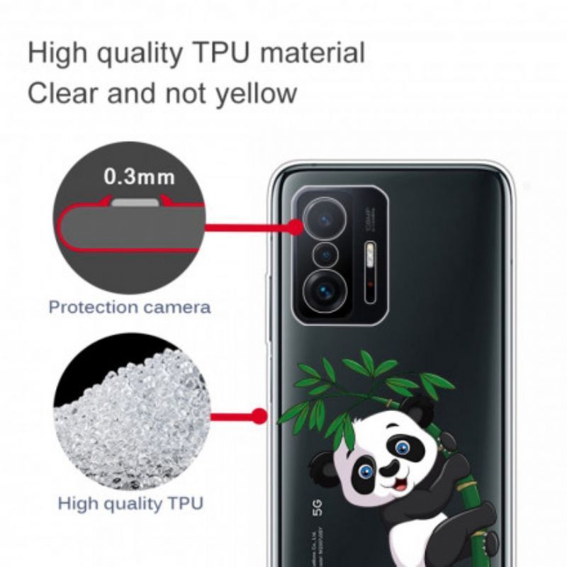 Pouzdro Xiaomi 11t / 11t Pro Transparentní Panda Na Bambusu