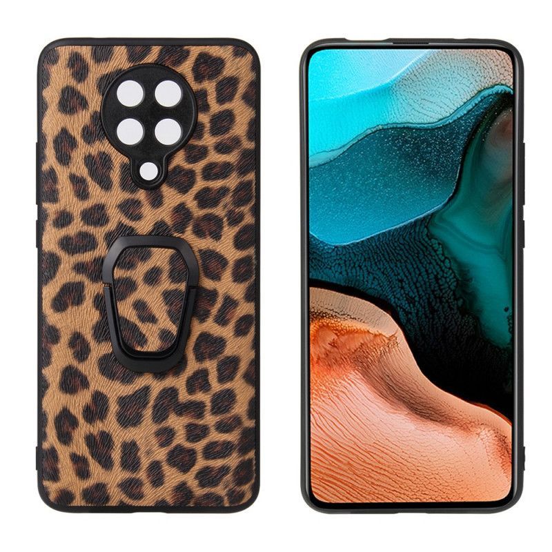 Pouzdro Xiaomi Kryt Poco F2 Pro Kroužkový Stojan S Efektem Leopardí Kůže