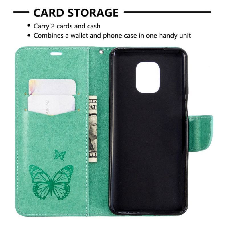 Pouzdro Xiaomi Redmi Note 9s / Note 9 Pro Butterflies Lanyard