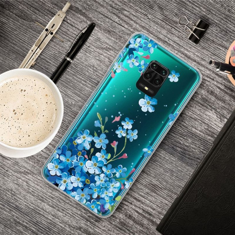 Pouzdro Xiaomi Redmi Note 9s / Redmi Note 9 Pro Modré Květy