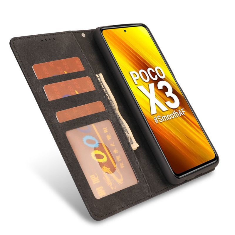 Xiaomi Flipové Pouzdro Poco X3 Klasický Vintage Kryt Z Umělé Kůže