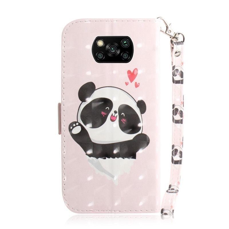 Xiaomi Flipové Pouzdro Poco X3 Panda Love Case S Popruhem