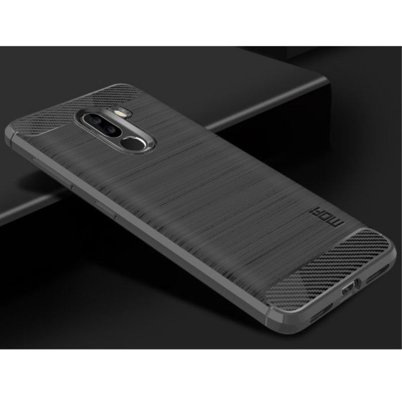 Xiaomi Kryt Pocophone F1 Mofi Pouzdro Z Kartáčovaných Uhlíkových Vláken